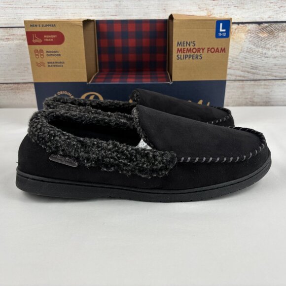 Dearfoams Memory Foam Men's Slippers Black Size Large 11-12 - Picture 4 of 10